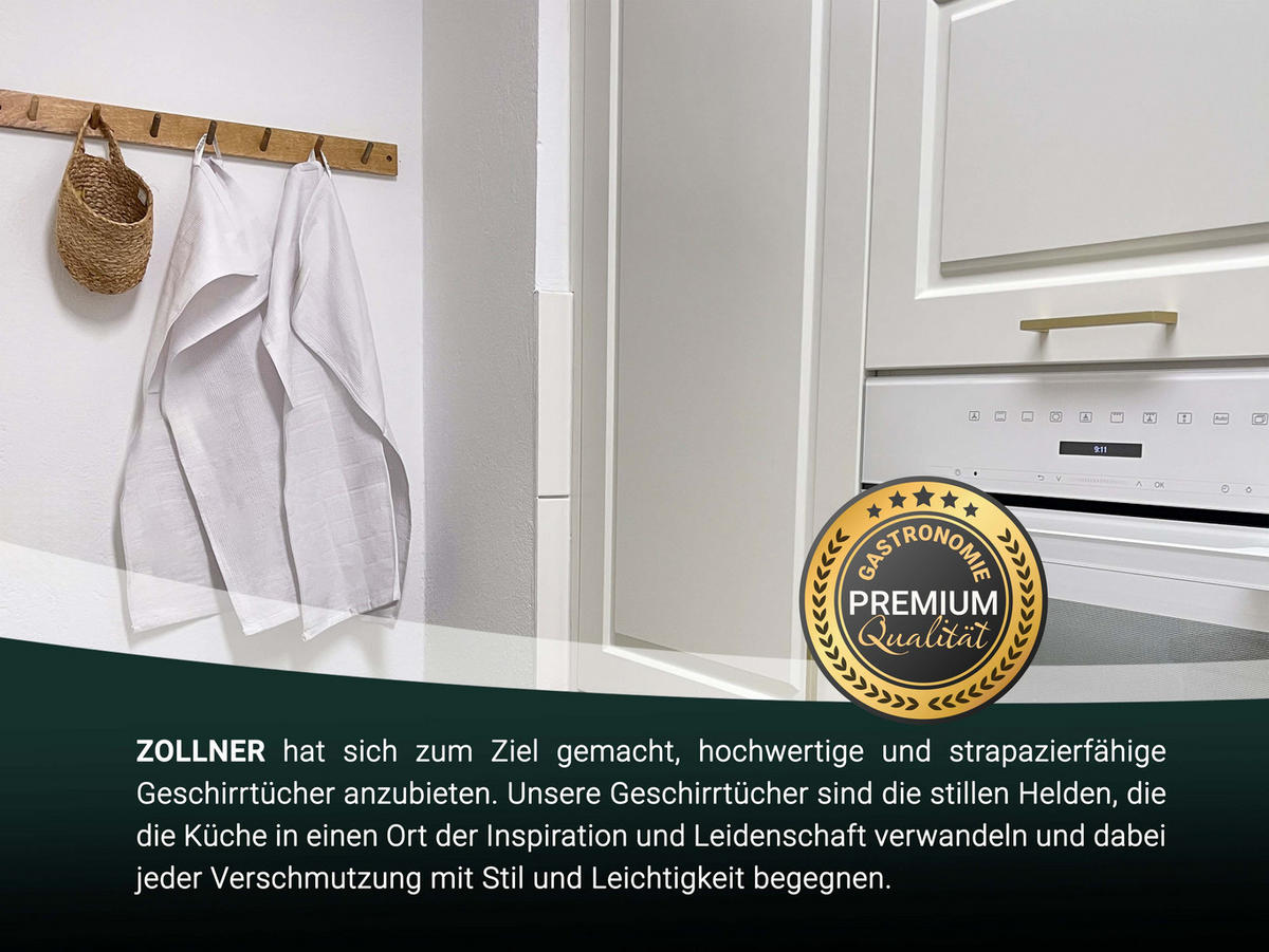 GESCHIRRTÜCHER, 5er-Set, 50x70 cm, 100% Baumwolle, Weiß - Weiß, Textil (50/70cm) - Zollner