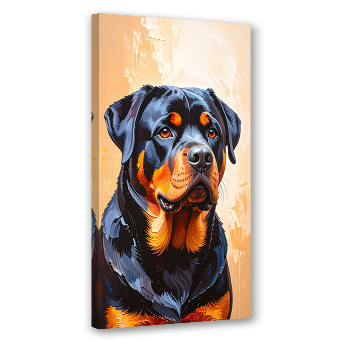 LEINWANDBILD Rottweiler Hund Tier 50x100cm - Beige, Textil (50/100cm) - Feeby