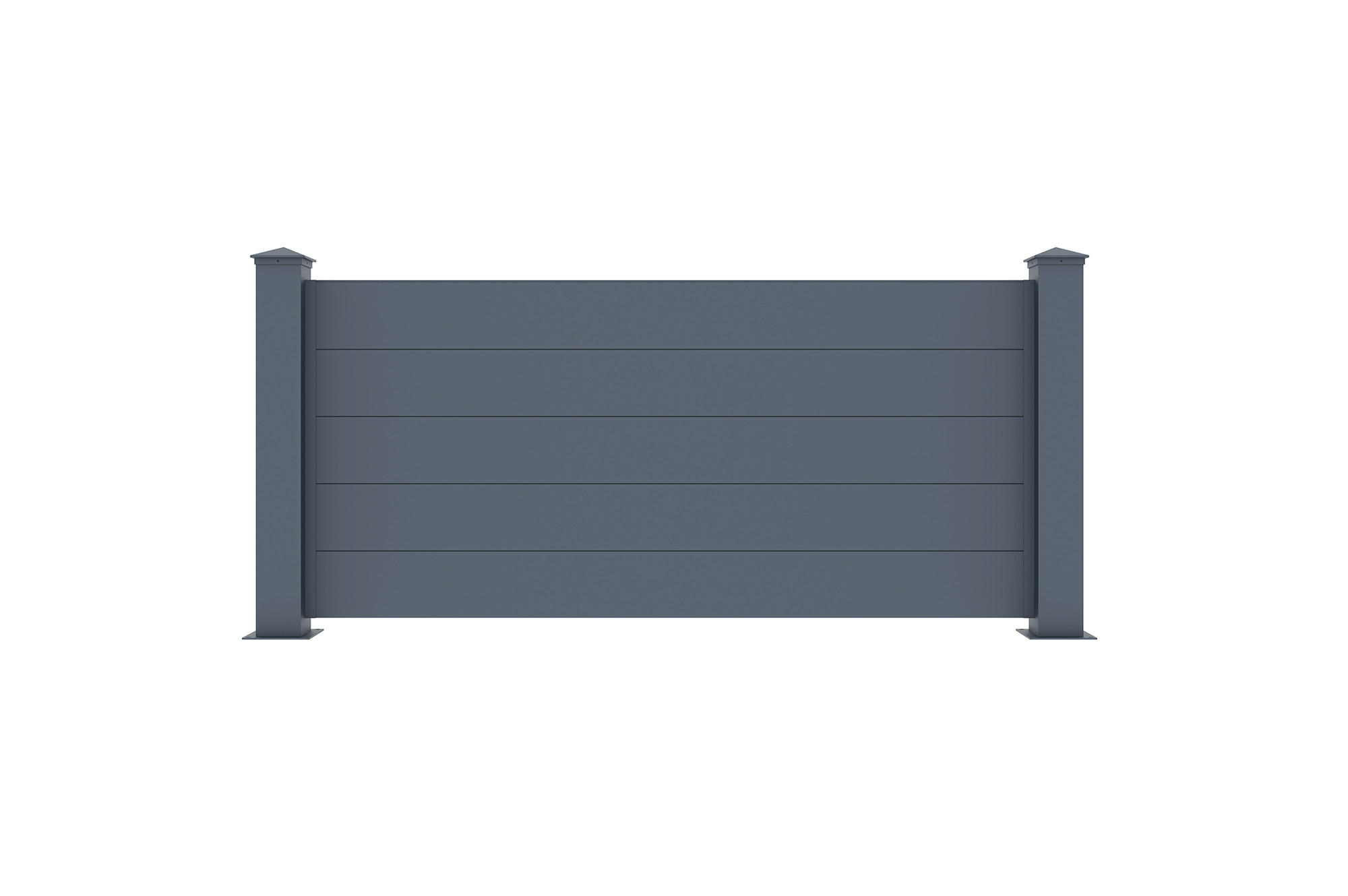 VORGARTENZAUN 2er-Set Niesen grau 1,9m H.90cm aluminium - Grau, Metall (378/89cm) - Casanoov