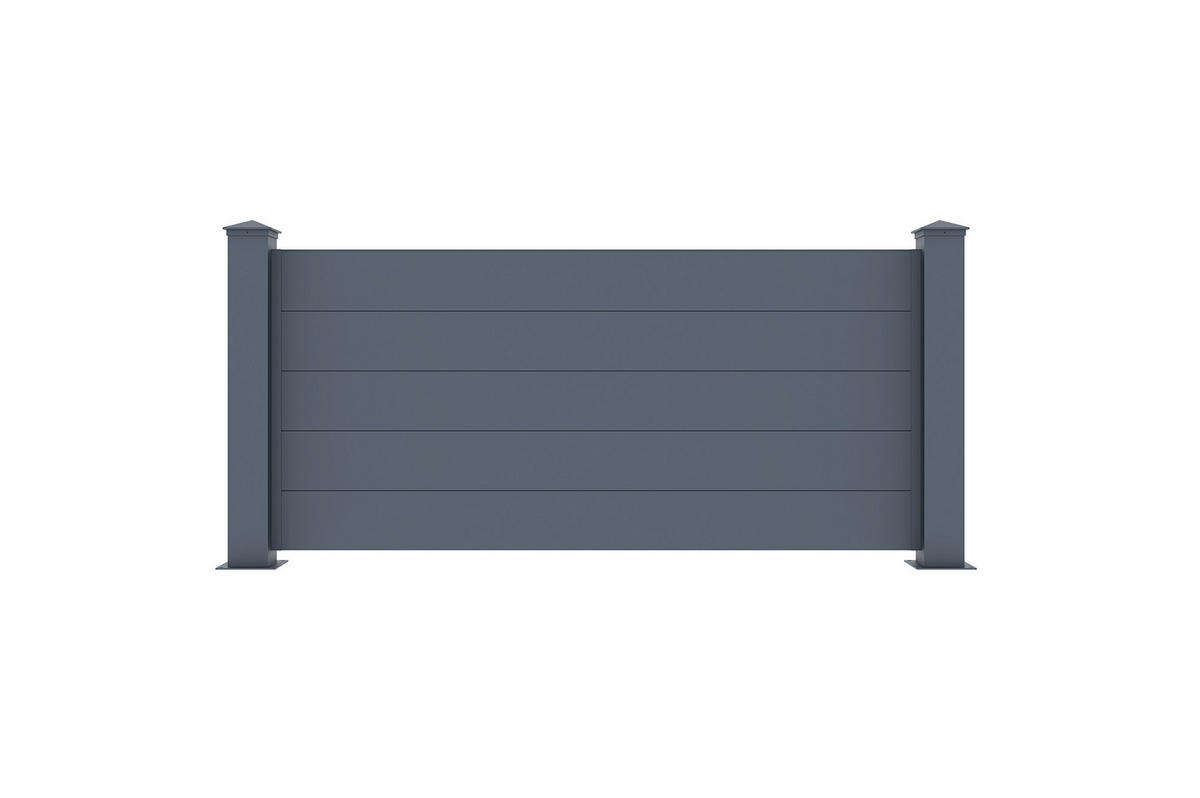 VORGARTENZAUN 5er-Set Niesen grau 1,9m H.90cm aluminium - Grau, Metall (945/89cm) - Casanoov