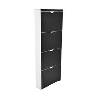 SCHUHKIPPER Eddi 4 Kippladen Holz Schwarz 138x51x16cm - Schwarz, Holz (51/138/16cm) - DELUKE