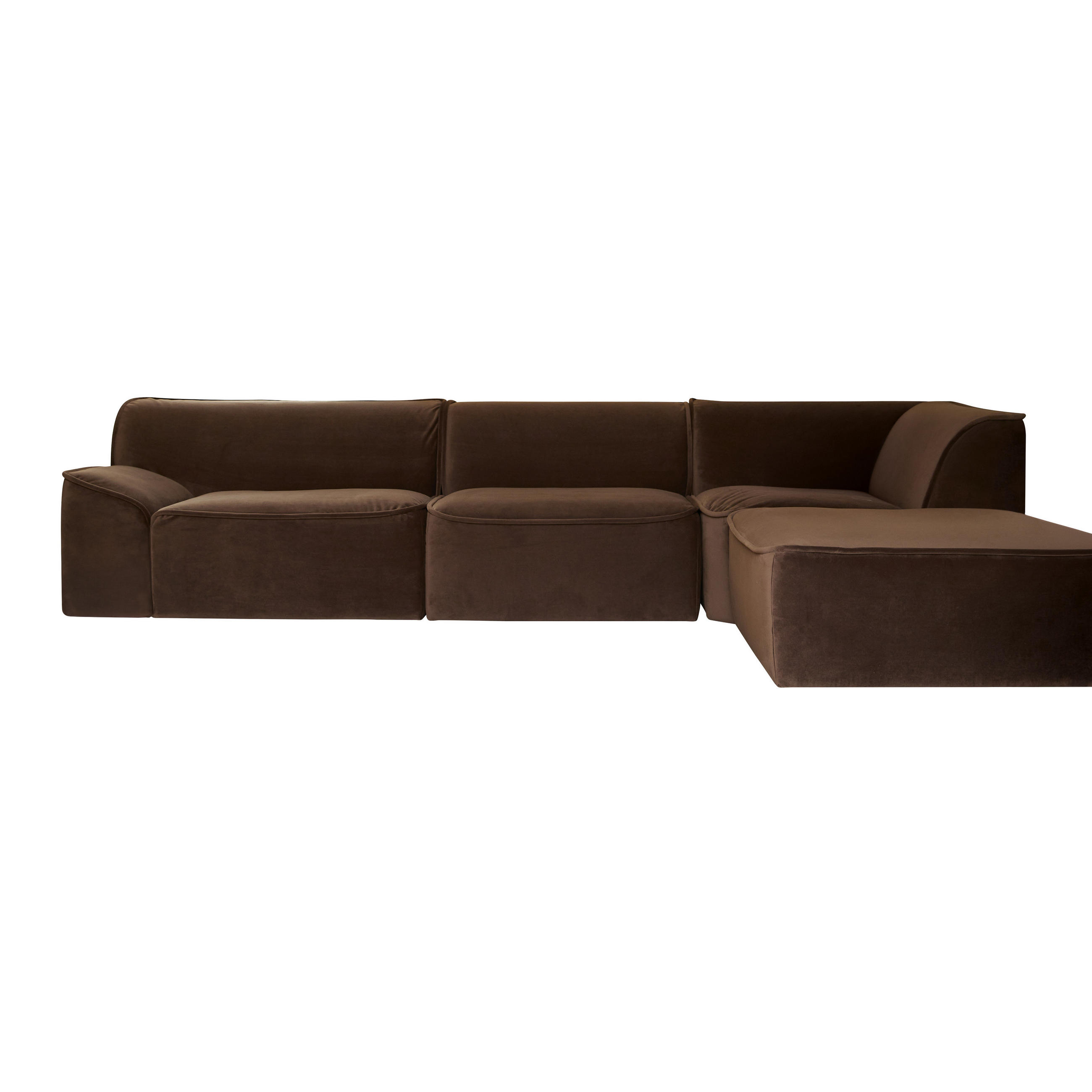 SOFA Quinto Braun aus Stoff - Braun, Textil (315/73/185cm) - Tikamoon