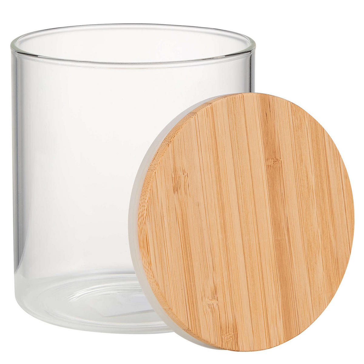 VORRATSGLAS (4er Set) Woodlock - Transparent, Glas/Holz (11/13/11cm) - Butlers