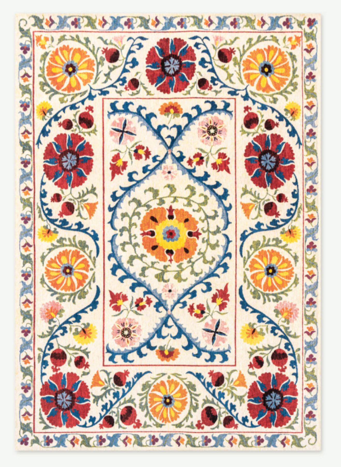 TEPPICH Flachgewebe Orient TABRY Weiß 240 x 340 cm - Weiß, Textil (240/340cm) - Novatrend