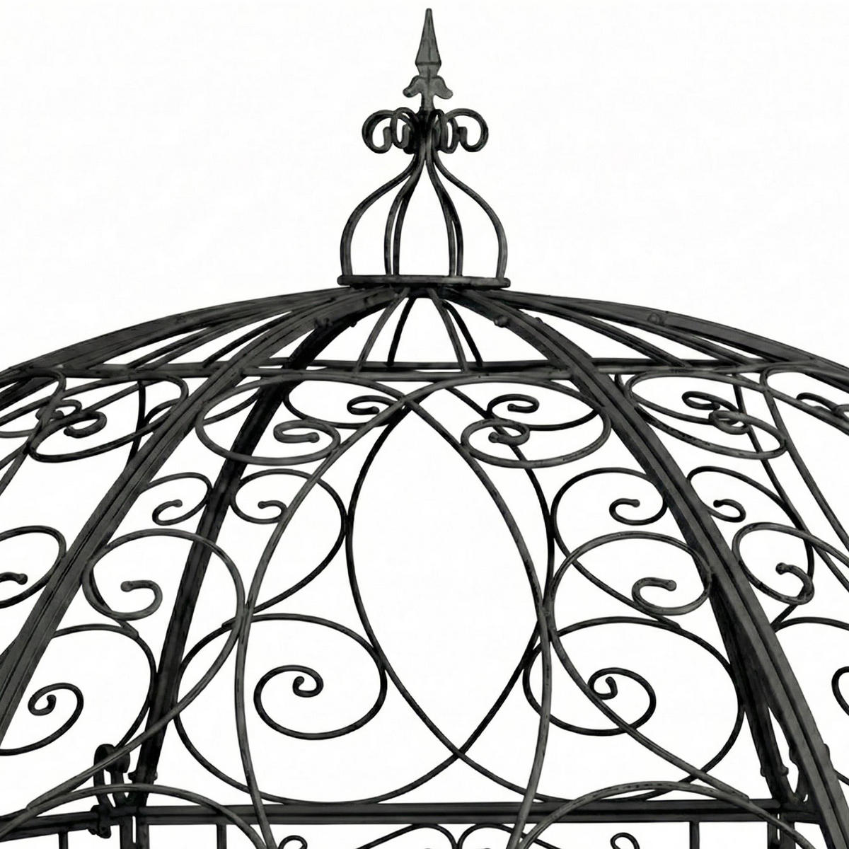 PAVILLON Liv Antik 284x263x313cm Metall Anthrazit Gartenpavillon - Anthrazit, Metall (284/313/263cm) - DELUKE