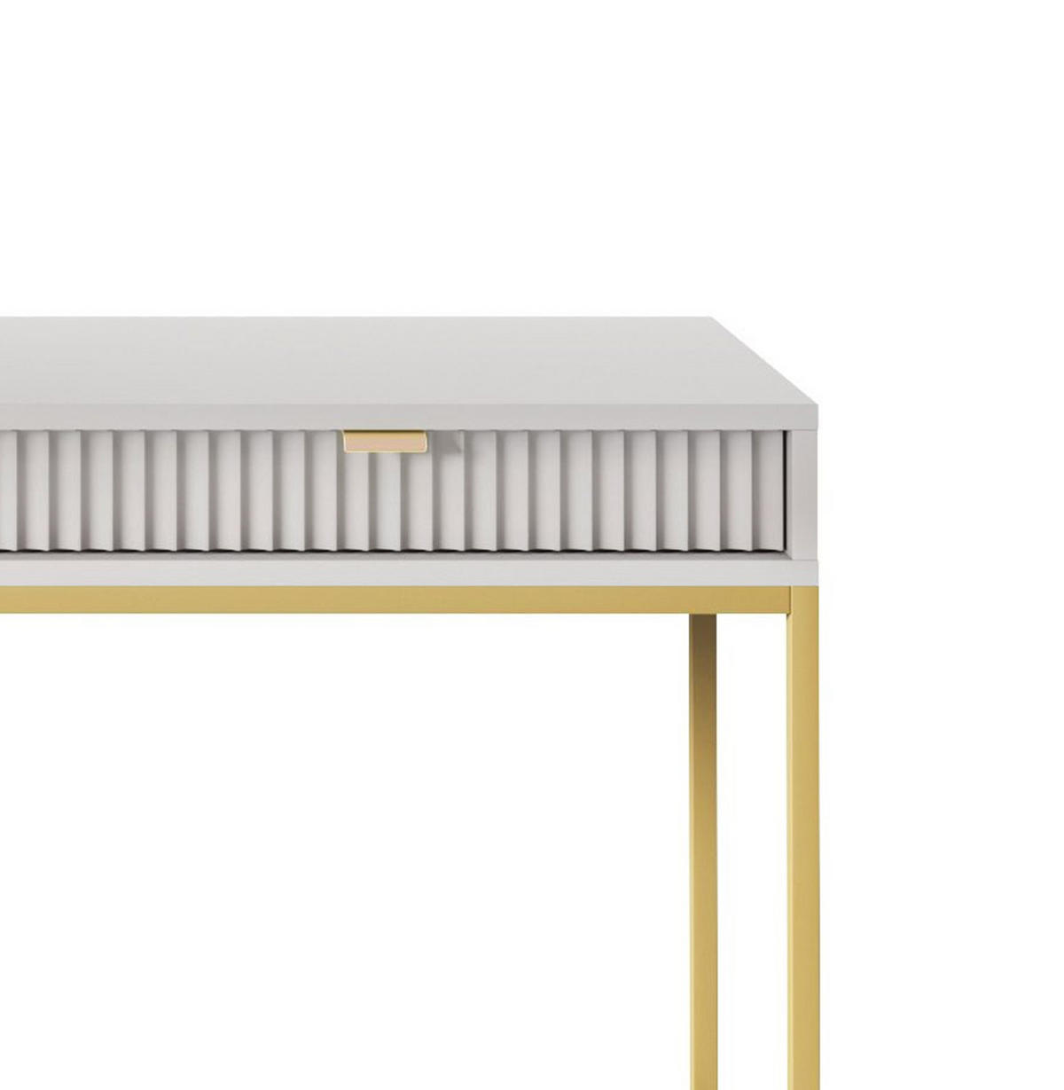 SCHMINKTISCH ZOVA Grau 104x77x50 cm Little table, Freistehend - Goldfarben/Grau, Holzwerkstoff/Metall (50/104/77cm) - DomoHome