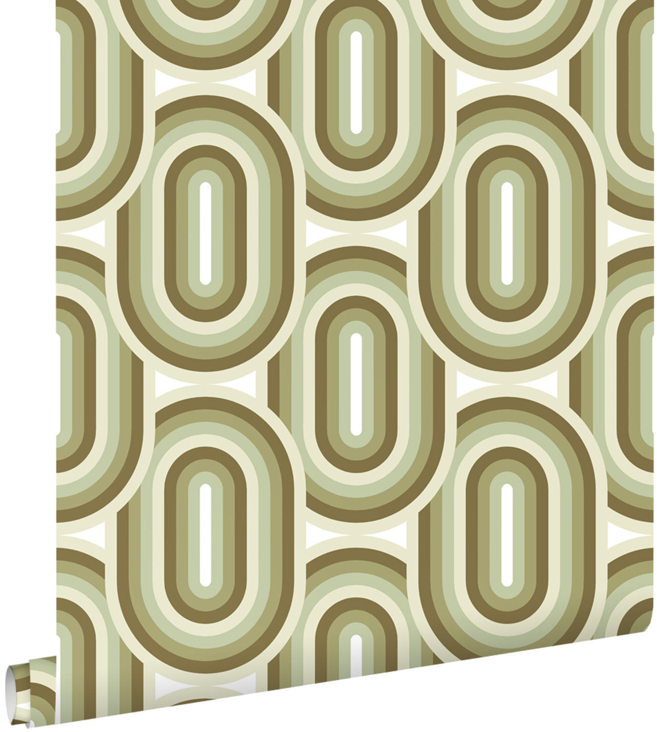 TAPETE Retro-Ornamente 53 cm x 10.05 m - Grün, Papier (53/1000cm) - ESTAhome