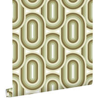 TAPETE Retro-Ornamente 53 cm x 10.05 m - Grün, Papier (53/1000cm) - ESTAhome