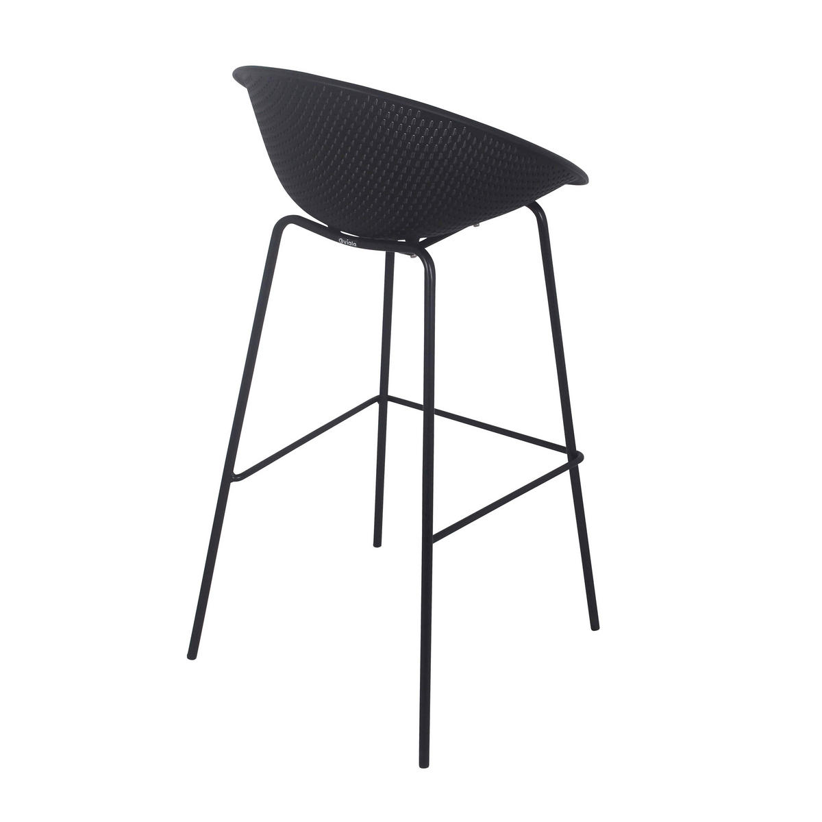 GARTENSTUHL 4-tlg., Schwarz - Schwarz, Kunststoff (49/50cm) - Oviala