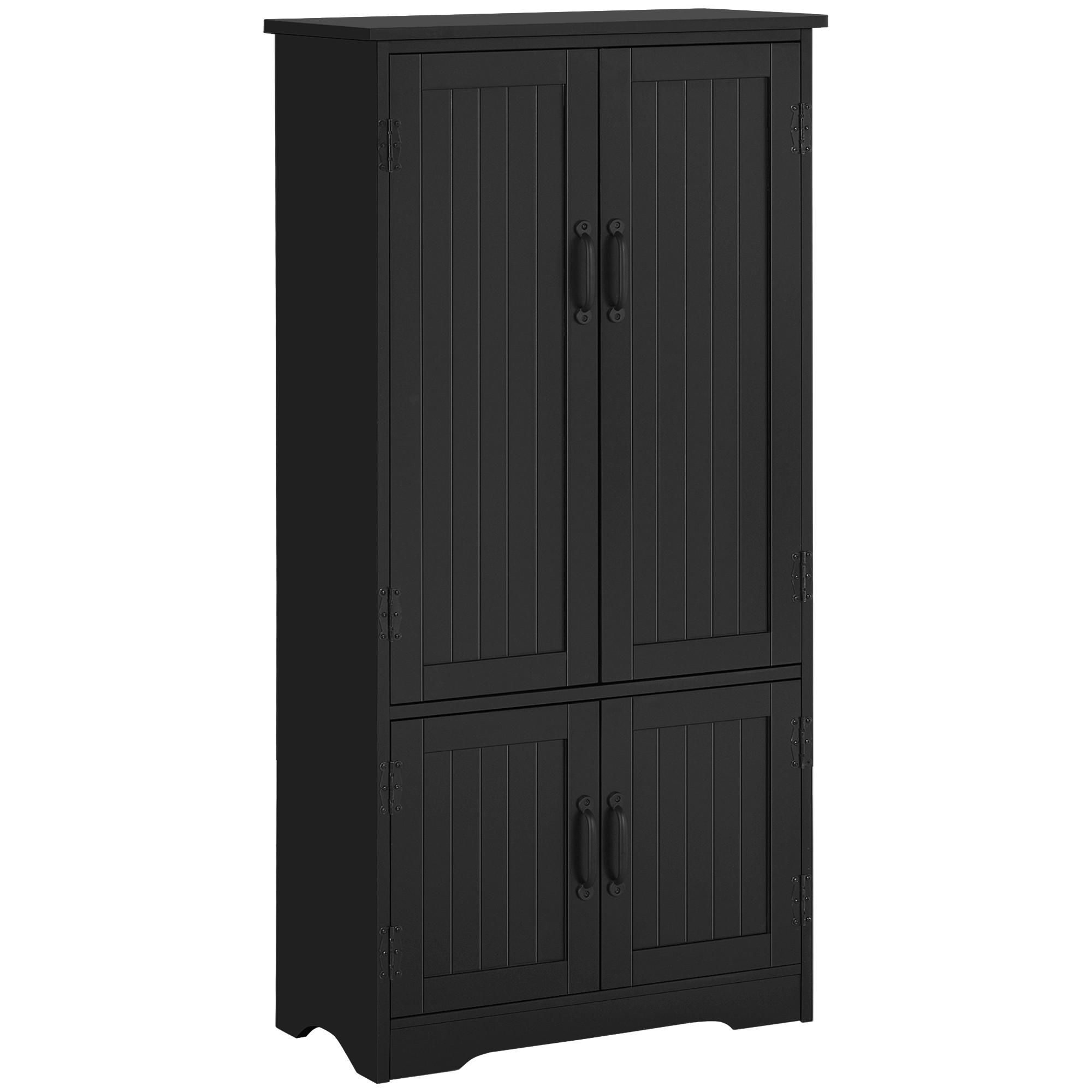 HIGHBOARD DE-10978 2 Türen & 3 verstellbare Böden Schwarz - Schwarz, Holzwerkstoff (30/123/60cm) - ComfortXL