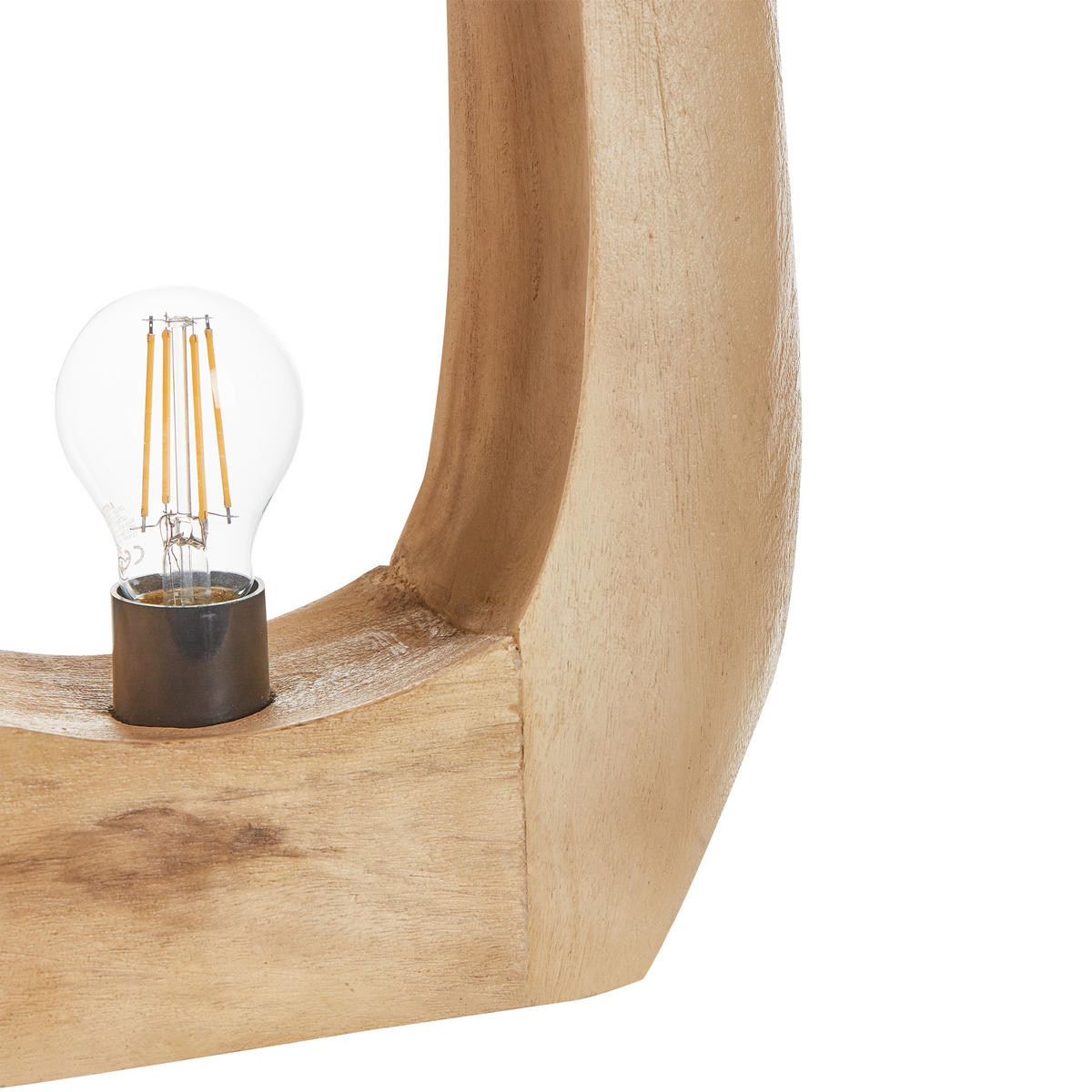 TISCHLEUCHTE Heller Holzfarbton Ajay - Hellbraun, Holz (10/33/40cm) - Beliani