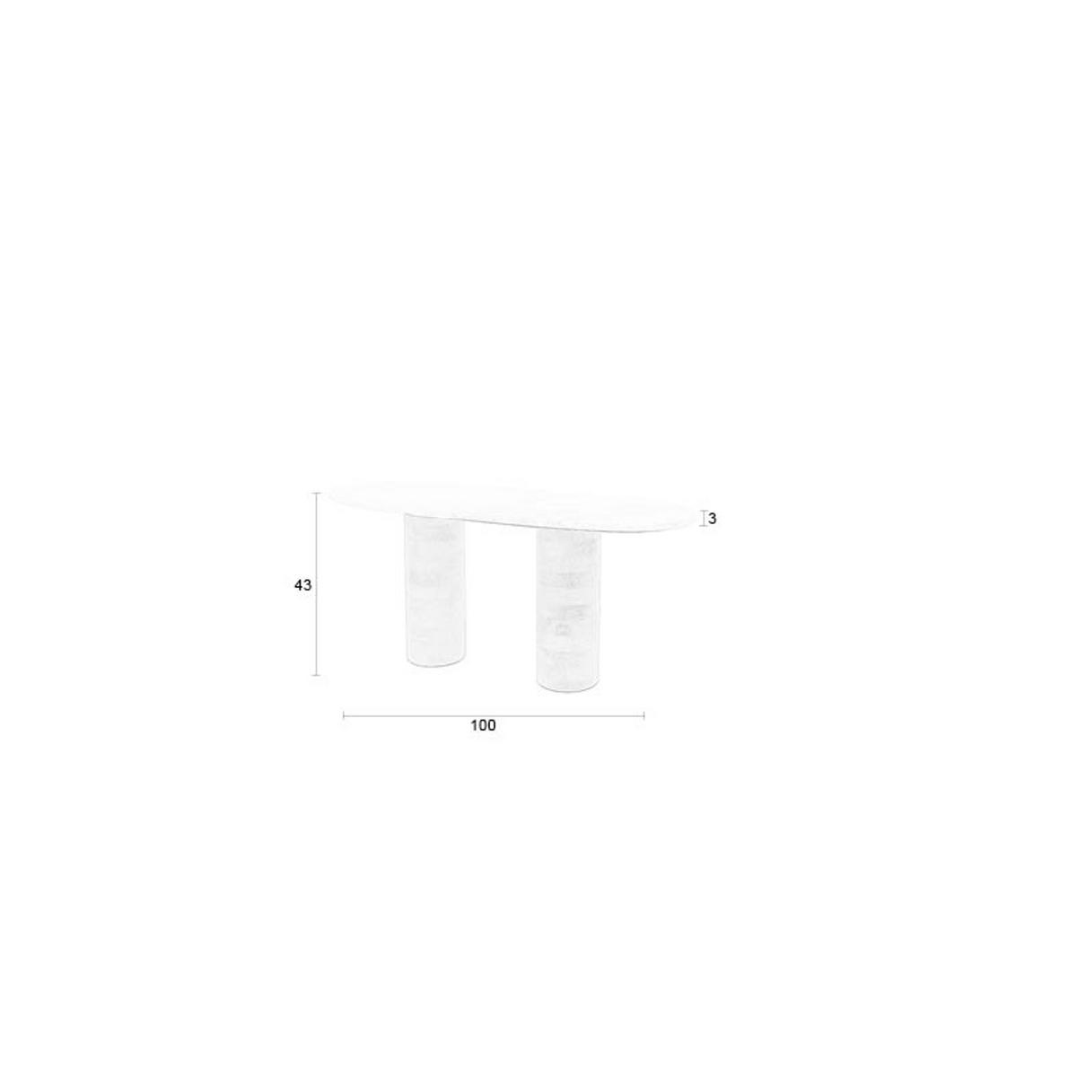 COUCHTISCH Kouk 100x40 cm / Beige - Braun, Stein (100/40/43cm) - Housecraft Living