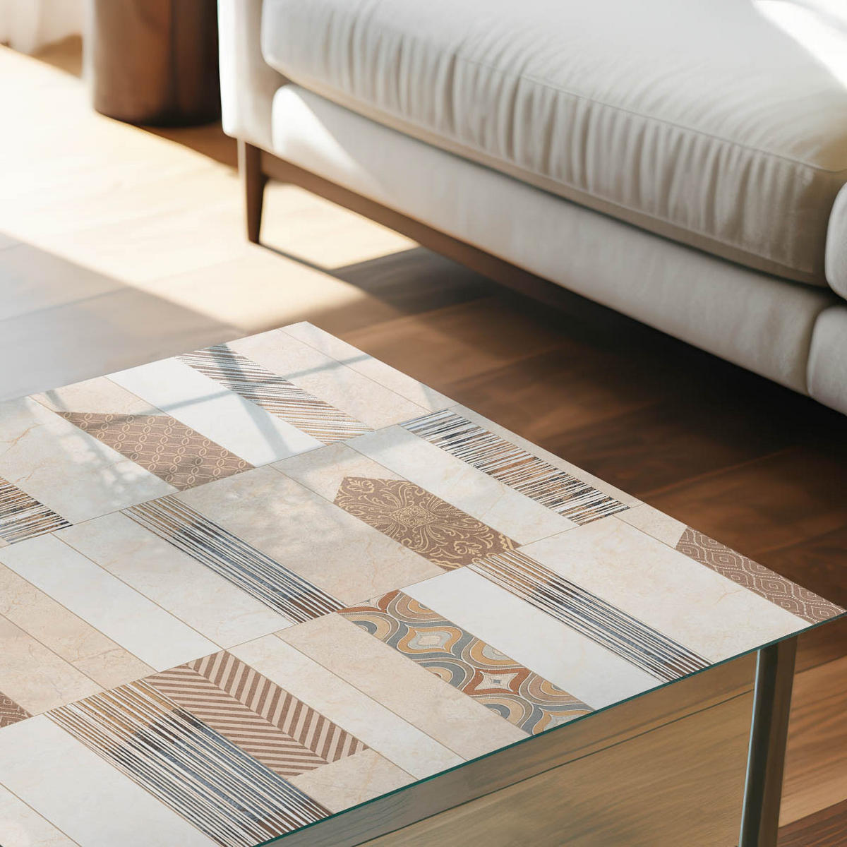 GLASPLATTE 80x60 cm – Modulares Fragment - Blau, Glas (0.4/80/60cm) - ArtPrintCave