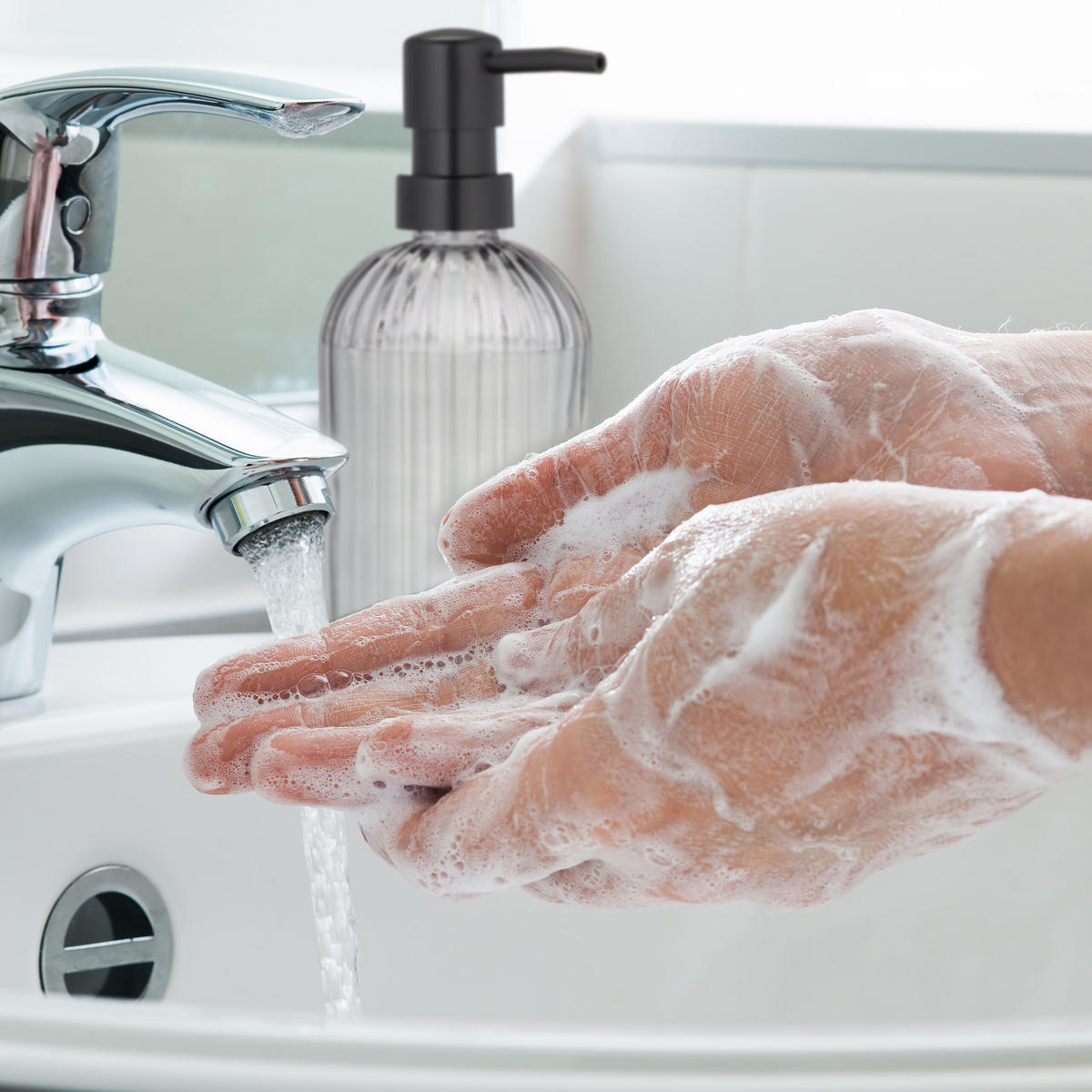 3XGLAS-SEIFENSPENDER - Schwarz, Glas/Kunststoff (9/19/7cm) - Relaxdays