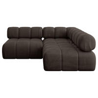 ECKSOFA modulares Sofa Samaro-L1 - 190x190x70 cm Braun Velours - Braun, Holzwerkstoff/Textil (190/190cm) - ALTDECOR