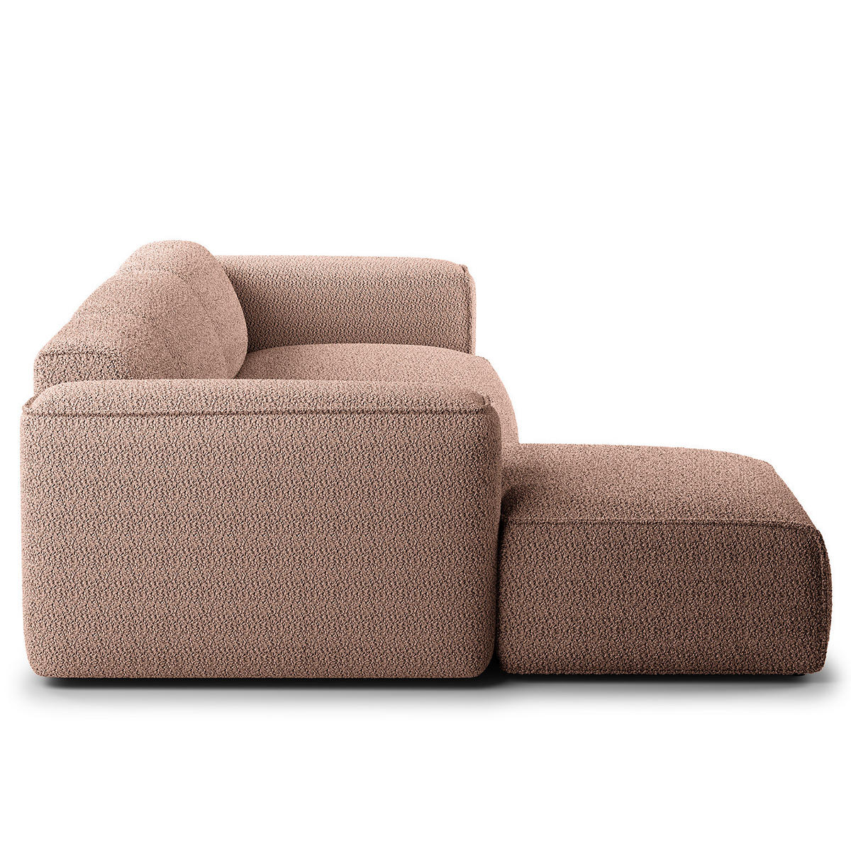 3-SITZER ECKSOFA mit Longchair - Mauve/Schwarz, Kunststoff/Textil (317/173cm) - home24