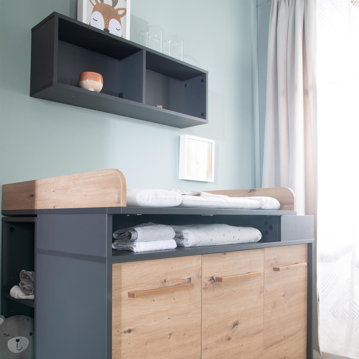WICKELKOMMODE Lenn - Weiß, Holz/Holzwerkstoff (117.5/103/77cm) - Roba