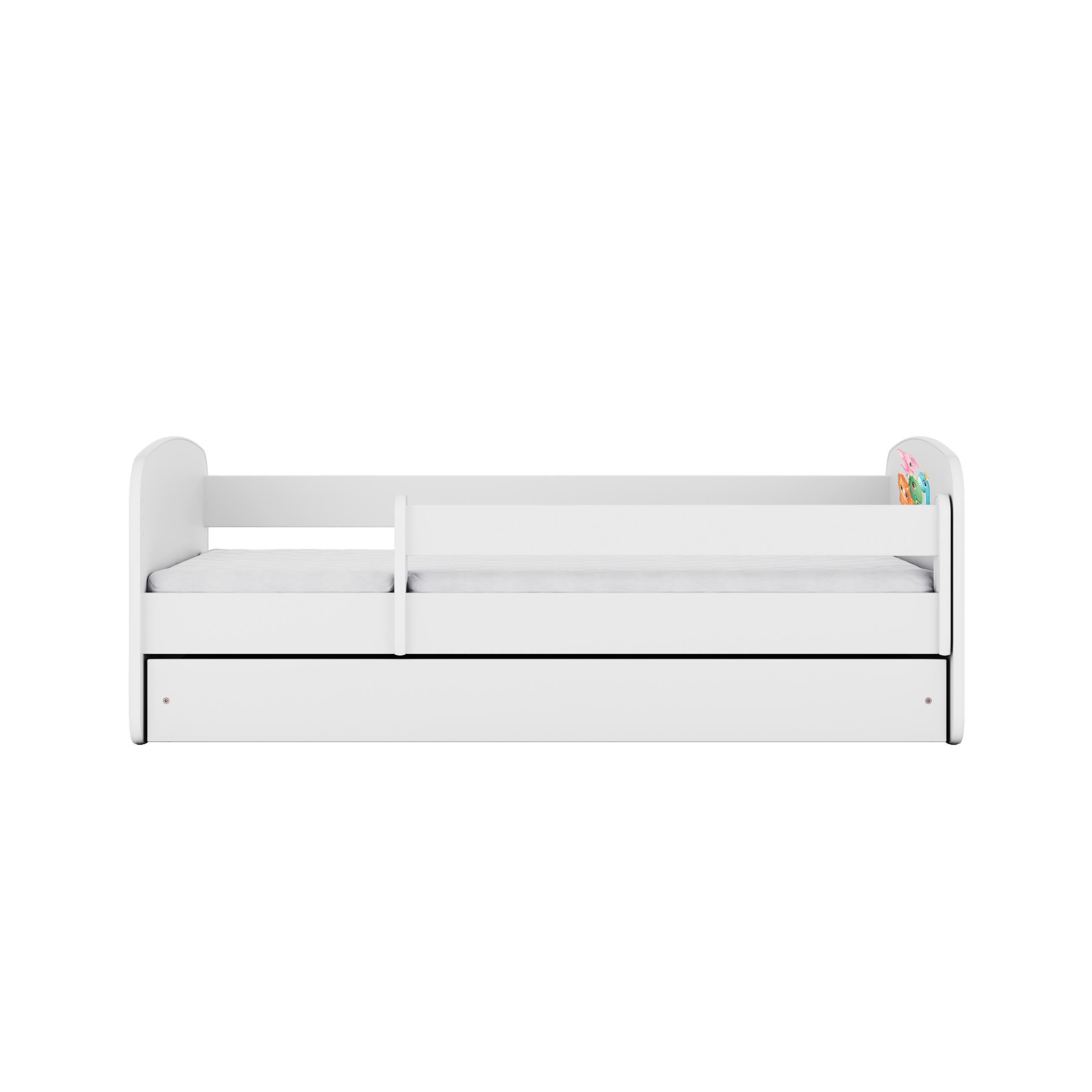 KINDERBETT Dino mit Schublade und Matratze 160/80 - Weiß, Holzwerkstoff (80/160cm) - RAUMHIRSCH FURNITURE