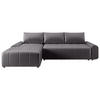 ECKSCHLAFSOFA Costa L grau links - Schwarz/Grau, Kunststoff/Textil (290/169cm) - Beautysofa