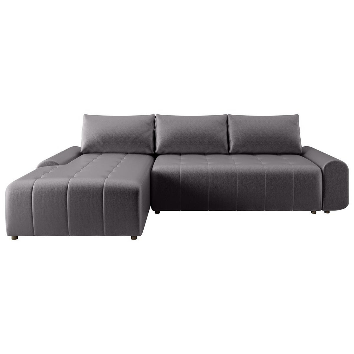 ECKSCHLAFSOFA Costa L grau links - Schwarz/Grau, Kunststoff/Textil (290/169cm) - Beautysofa