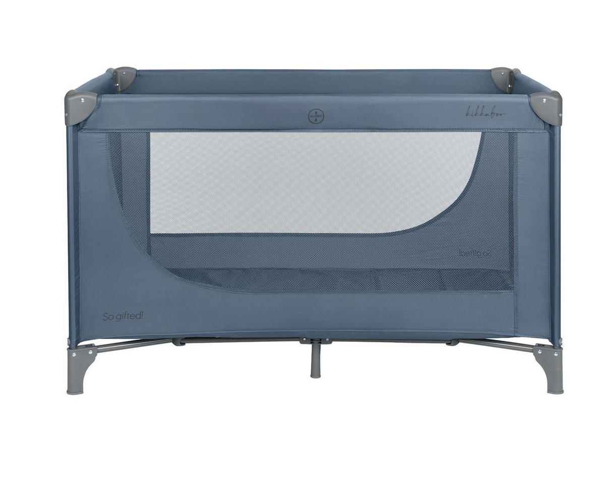 BABYREISEBETT So Gifted 2 Ebenen blau grau als Beistellbett nutzbar, Matratze inklusive, Laufstallfunktion - Grau, Metall (65/125cm) - Kikka boo