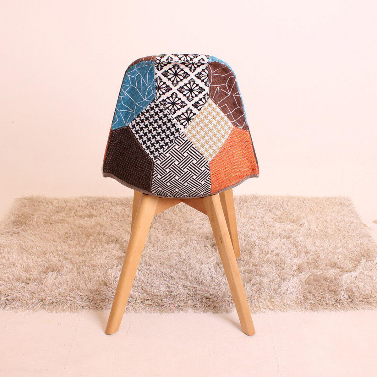 STUHL aus Stoff, 4er-Set, mehrfarbig - Multicolor, Holz (47/83/42cm) - Life Interiors