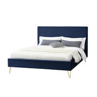BETT Riverside Blau 140 x 190 cm - Blau, Holz (140/190cm) - Concept Usine