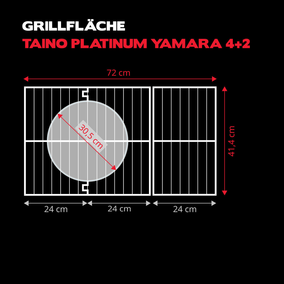 GASGRILL Platinum Yamara 4+2 - Silberfarben, Metall (140/117/55cm) - TAINO