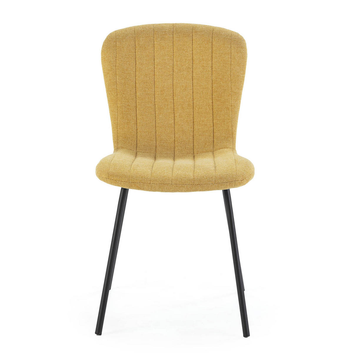 STUHL 4er-Set Lucky senffarbener Stoff - Currygelb, Textil/Metall (46/85/57cm) - VS Venta-stock