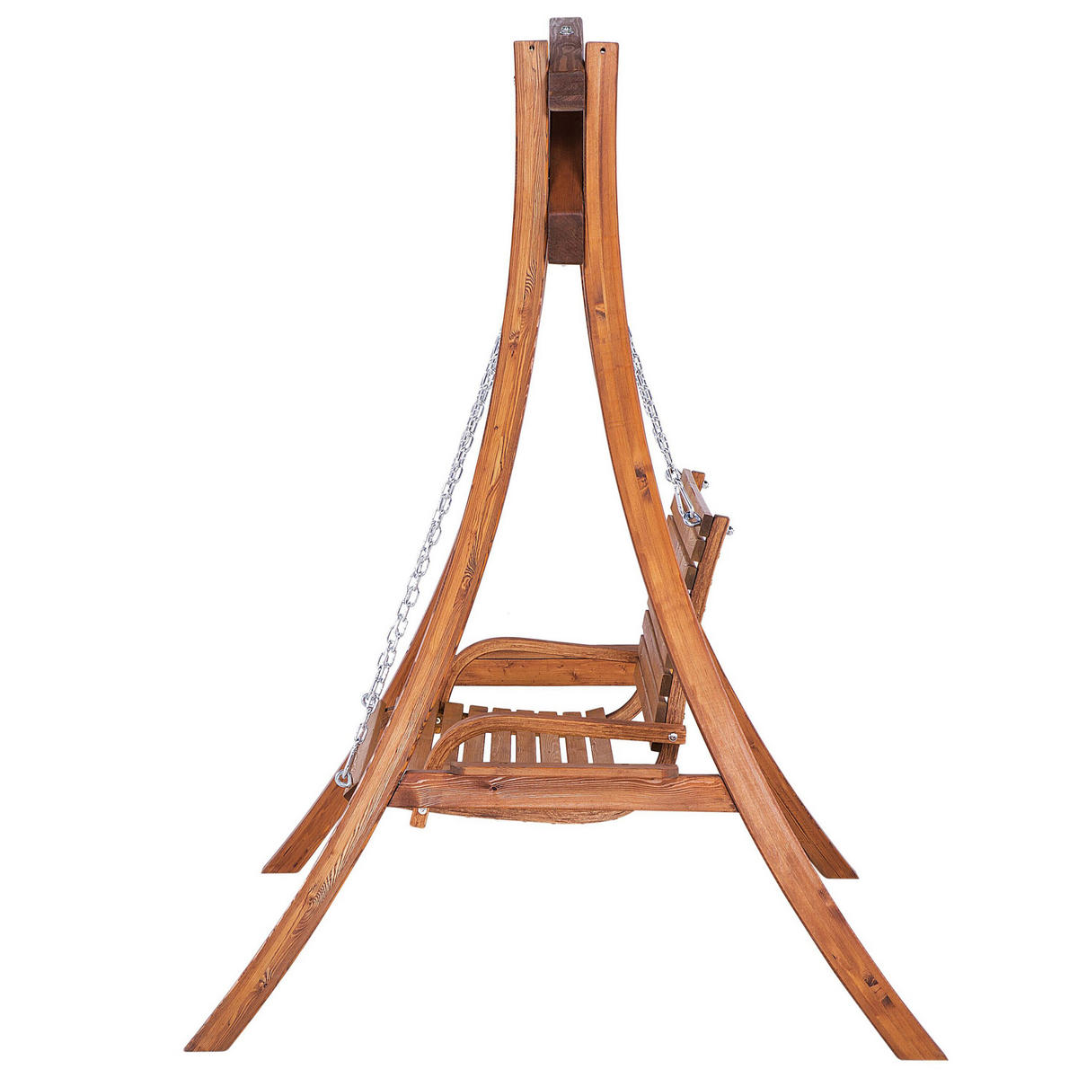 GARTENSCHAUKEL Lärchenholz dunkelbraun Novara - Dunkelbraun, Holz (170/175/128cm) - Beliani