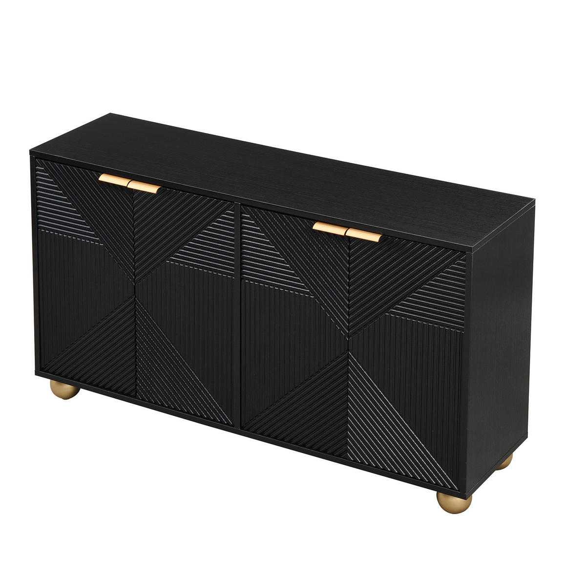 SIDEBOARD 4-türig 120 x 35 x 71,5 cm MDF Schwarz - Schwarz, Holzwerkstoff (120/71.5/35cm) - Meubliv