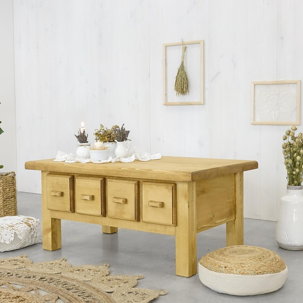 COUCHTISCH aus Massivholz MEXICANA - Honig, Holz (45/60/100cm) - Seart