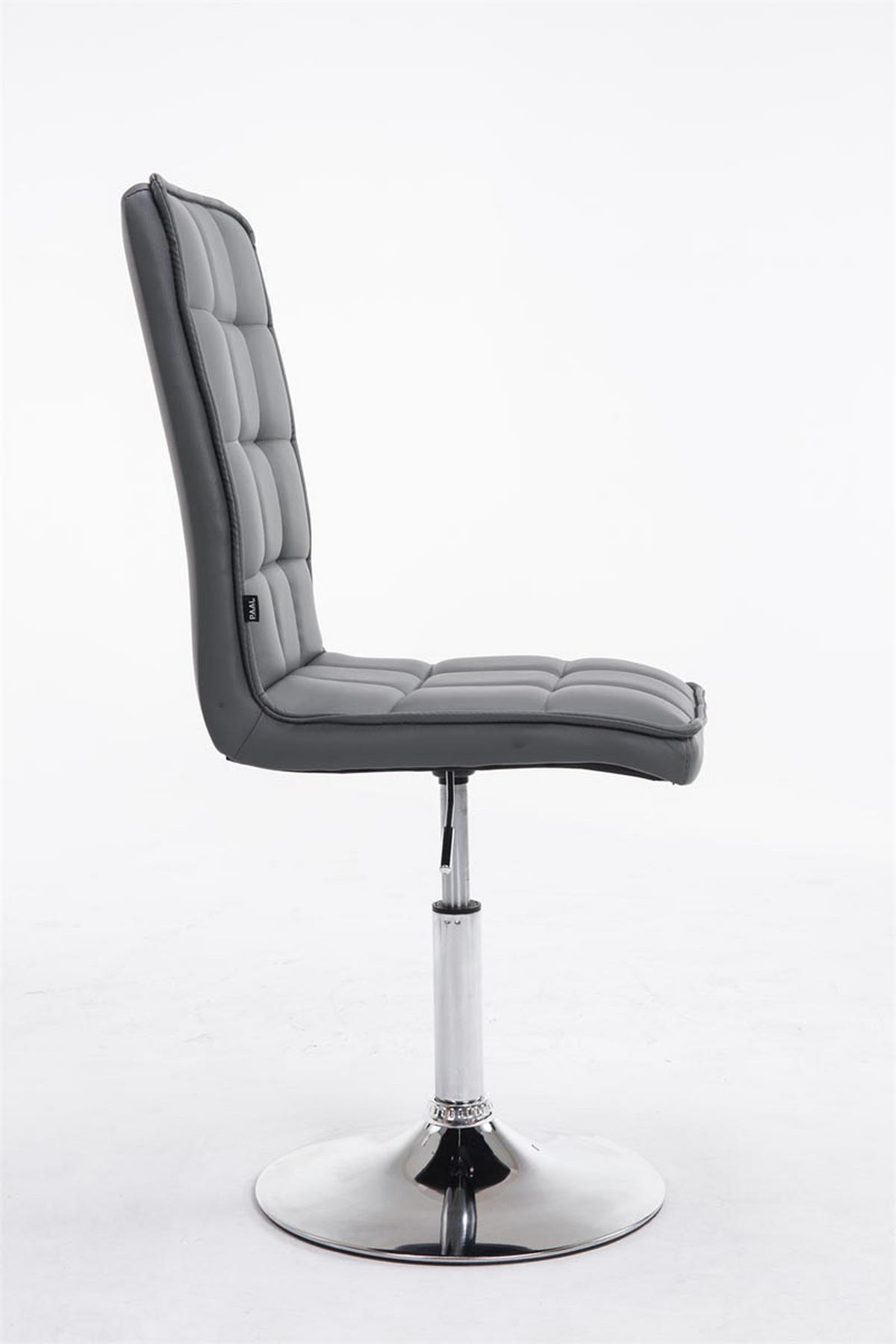 DREHSTUHL Lederlook grau - Chromfarben/Grau, Textil/Metall (43/90/59cm) - CLP