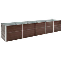 GARTEN-HOCHBEET Verzinkter Stahl 400/80/77 Cm Braun - Braun, Metall (80/77/400cm) - vidaXL
