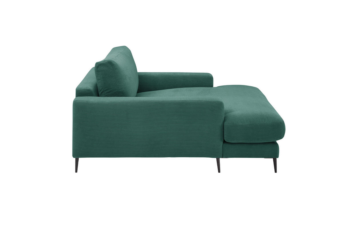 LONGSEAT CARA Smaragdgrün Cord - Smaragdgrün/Schwarz, Textil/Metall (132/84/170cm) - KAWOLA