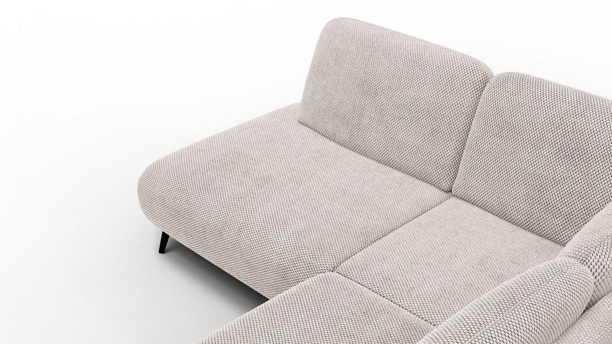 ECKSOFA FEBE 5-Sitzer links, beige - Beige/Schwarz, Holz/Textil (271/190cm) - Courtois Laville