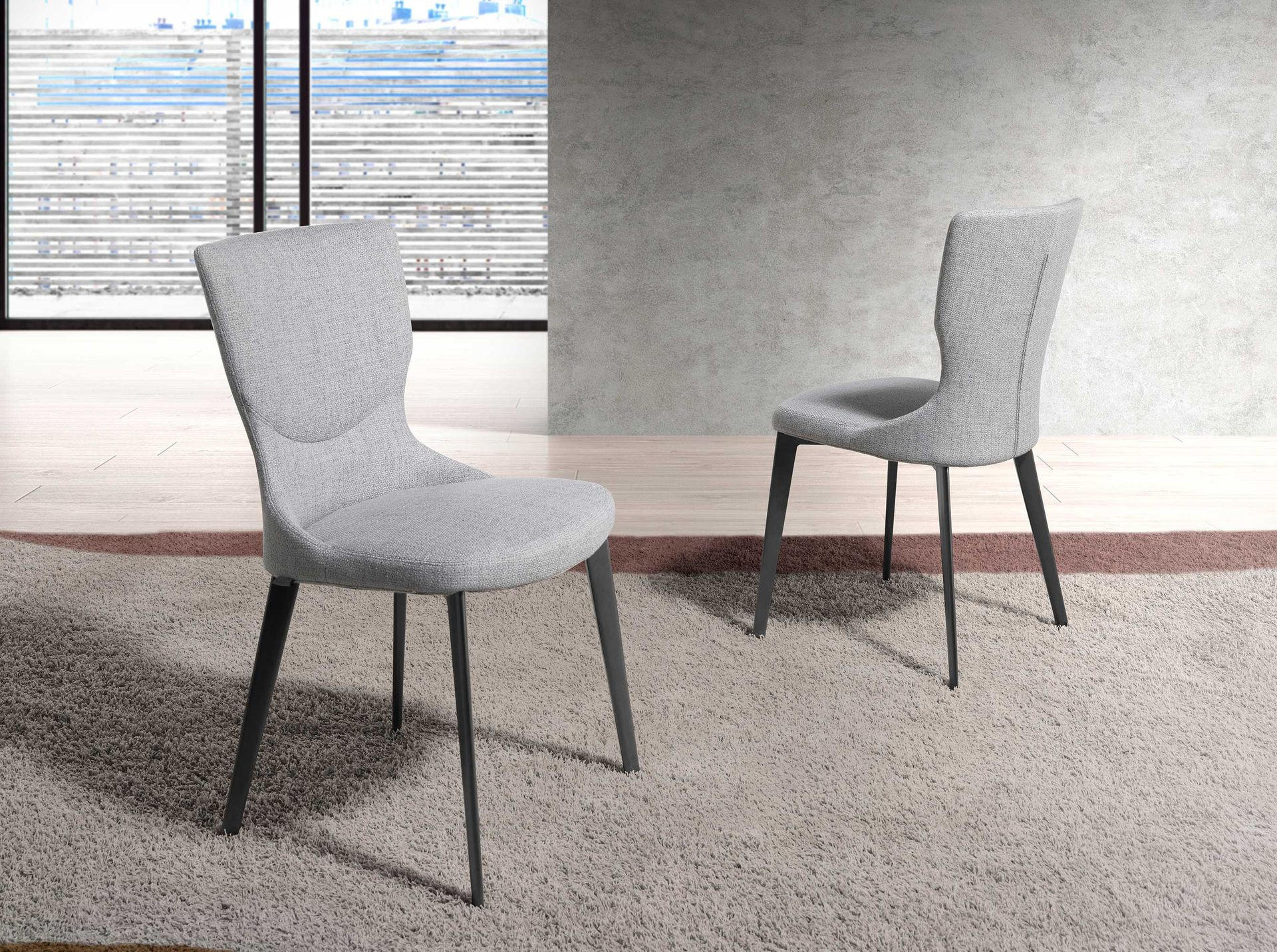 Thumbnail - Angel Cerda Stuhl, Grau, Anthrazit, Textil, 45x84x57 cm, Esszimmer, Stühle, Esszimmerstühle, Vierfußstühle