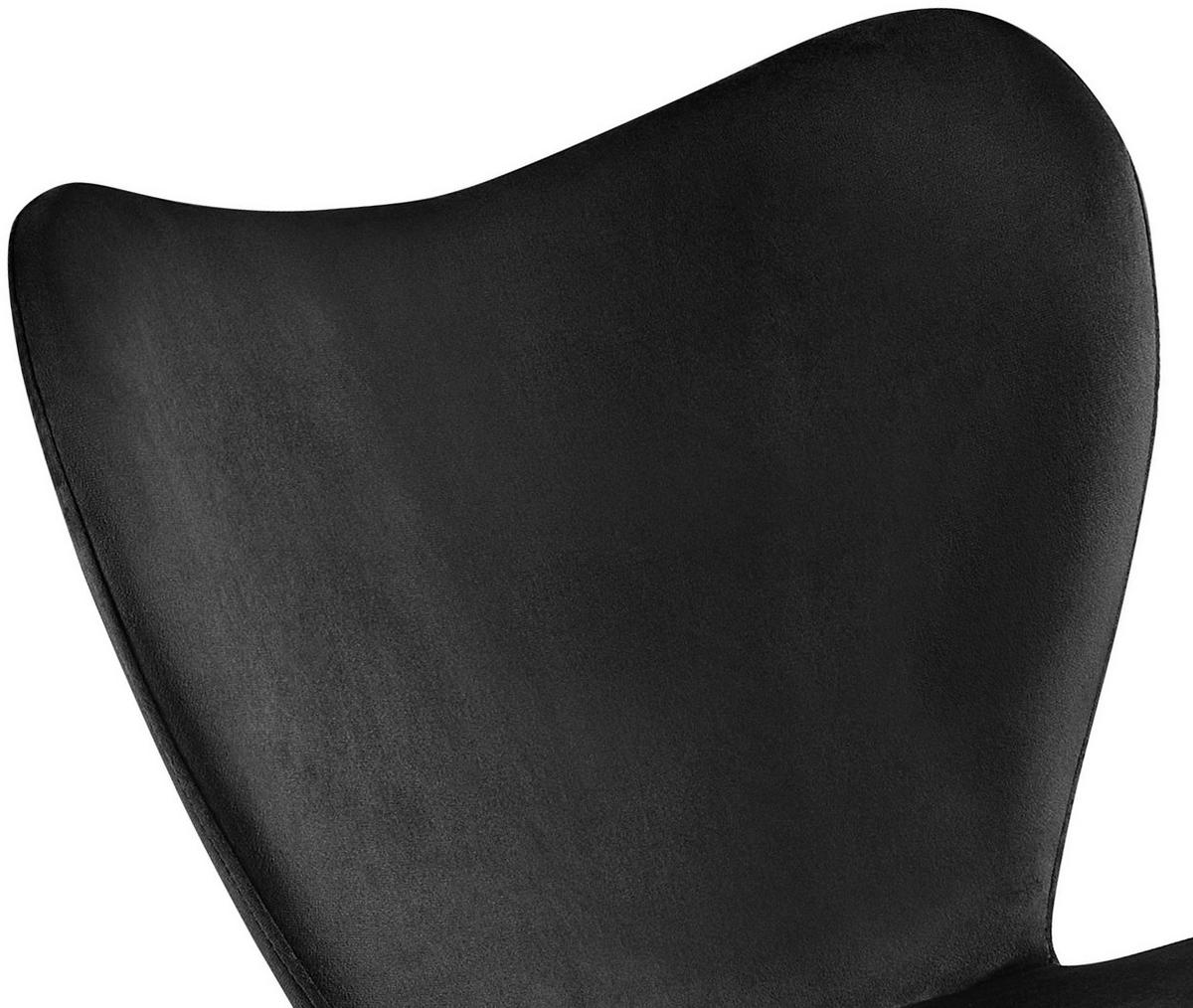 ESSZIMMERSTUHL Samt Schwarz - Schwarz, Textil/Metall (50/80/58cm) - CLP