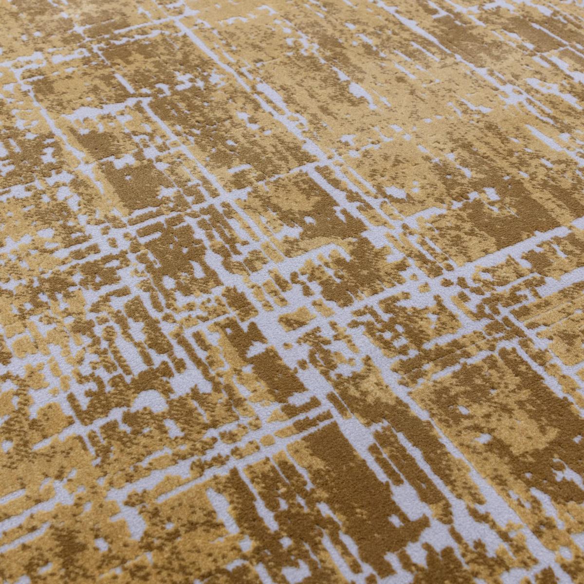 TEPPICH Polypropylen velours abstrakt TIBER-Rom, Senfgelb 160x230 cm - Currygelb, Textil (160/230cm) - KADIMA DESIGN