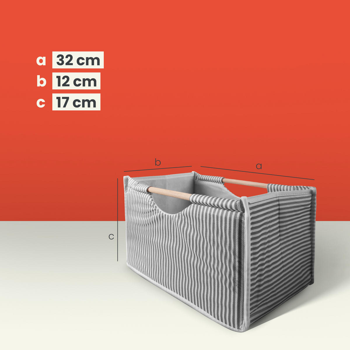 AUFBEWAHRUNGSBOX faltbar 32cm x 17cm x 18cm, Schubladen Organizer - Grau, Textil (17/18/32cm) - Bestlivings