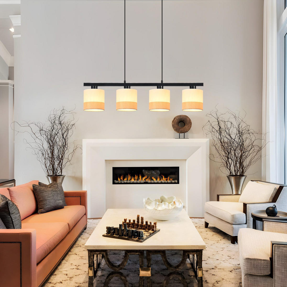 PENDELLEUCHTE BERGHEIM Ⅲ 30/5/120 cm - Weiß, Metall (30/5/120cm) - Nettlife