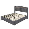 BETT dunkelgrau 200/166/110 cm - Dunkelgrau, Textil/Metall (160/200cm) - Urban Meuble