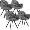 ARMLEHNSTUHL Samt Drehbarer 4er Set Lucia 58 x 58 x 87 cm anthrazit - Anthrazit, Kunststoff (58/87/58cm) - tectake