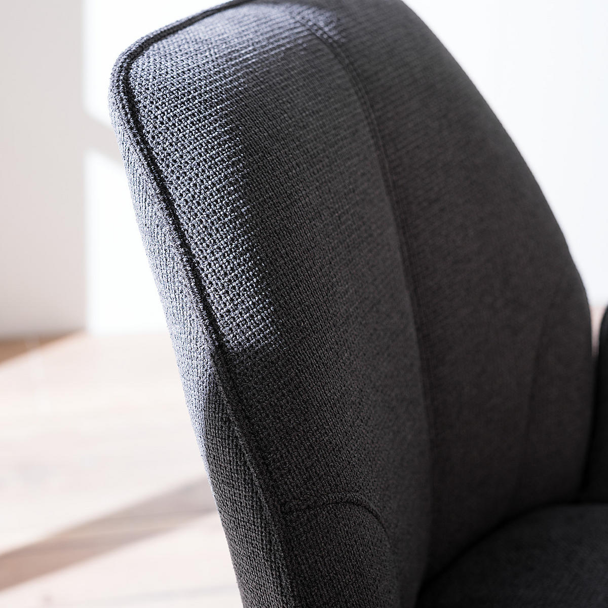 DREHBARER ARMLEHNENSTUHL - Textil / Eisen - Anthrazit, Textil/Metall (59/88/63cm) - home24