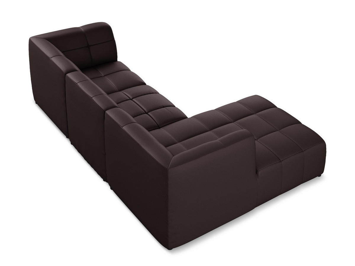 ECKSOFA Links Kunstleder Violett - Pflaume/Schwarz, Holzwerkstoff/Kunststoff (266/175cm) - Makamii