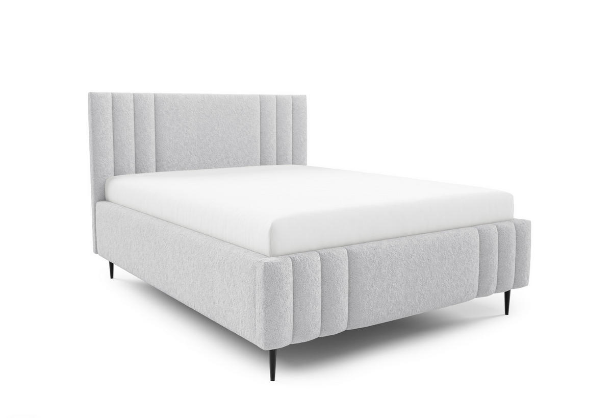 POLSTERBETT RIVIO LEG mit Beinen Bettkasten Lattenrost 180x200 Grau - Grau, Holz (180/200cm) - Furnistar