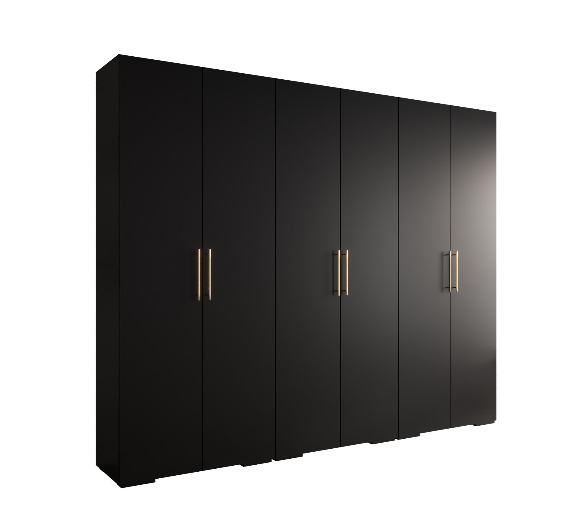Abiks Möbel Drehtürenschrank Schwarz, Gold 300x236.7x47 cm
