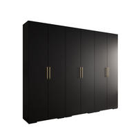 DREHTÜRENSCHRANK 236.7/300/47 6-türig - Goldfarben/Schwarz, Holz/Metall (300/236.7/47cm) - Abiks Möbel