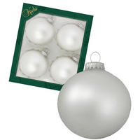 CHRISTBAUMKUGELN Uni-Design Honoria Silberfarbig 8cm (Glas / 4 Stk.) - Silberfarben, Glas (8/8/8cm) - Krebs Glas Lauscha