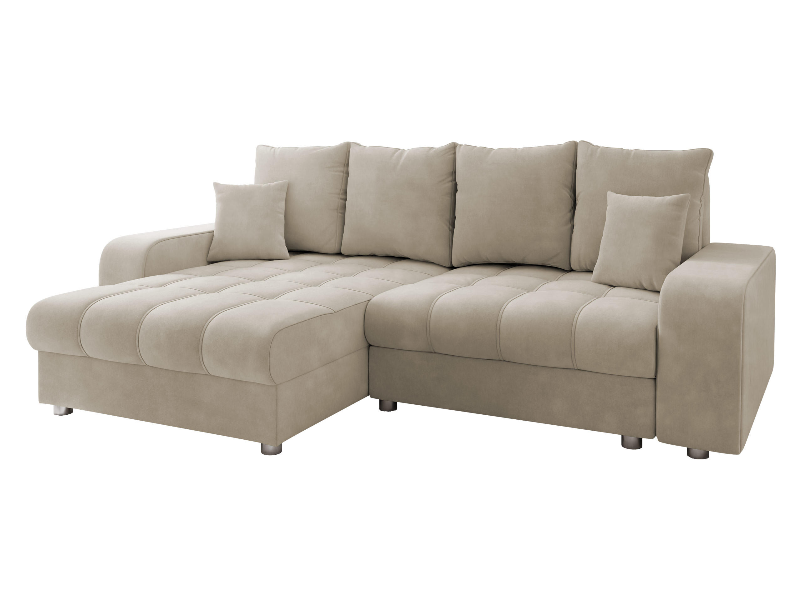 ECKSOFA Kronos - Beige/Silberfarben, Holz/Textil (250/166cm) - MIRJAN24